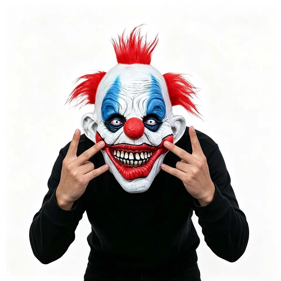 New Costume Mask Halloween Joker Cosplay Adult Unisex Headgear Clown Demon Accessory Demon Accessory Carnival Props