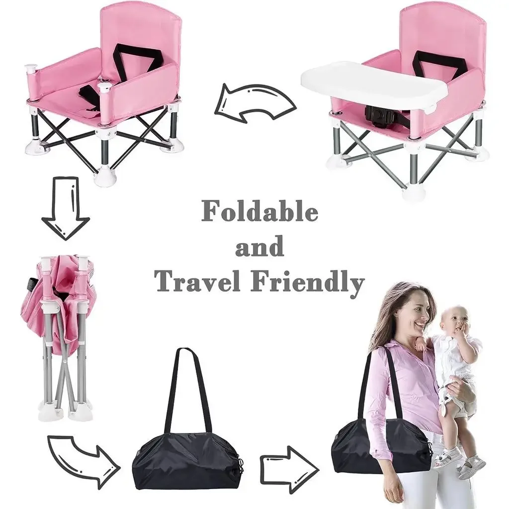 Portátil Baby Booster Seat, Cadeira de jantar, Viagem, Dobramento, Alimentação, Ao ar livre, Praia, Refeição e Playtime, Móveis Suprimentos