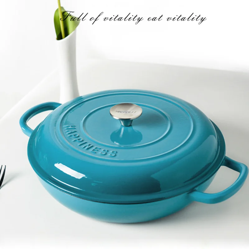 

Do Not Pick The Stove 30cm Seafood Pot Stew Pot Flush and Clean Enamel Pot High Value Household Cast Iron Enamel Pot