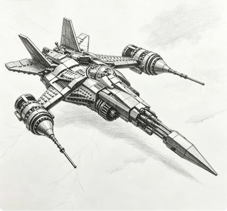 1809 Deep Space Attack Ship War Starfighter Toy Set for Enthusiasts and Home Decor