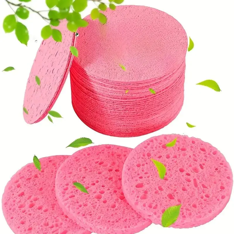 20-Count Natural Facial Sponges-Gentle Exfoliating and Deep Cleansing Foam Pads for Daily Use - Makeup Remover, Detoxifying Mask