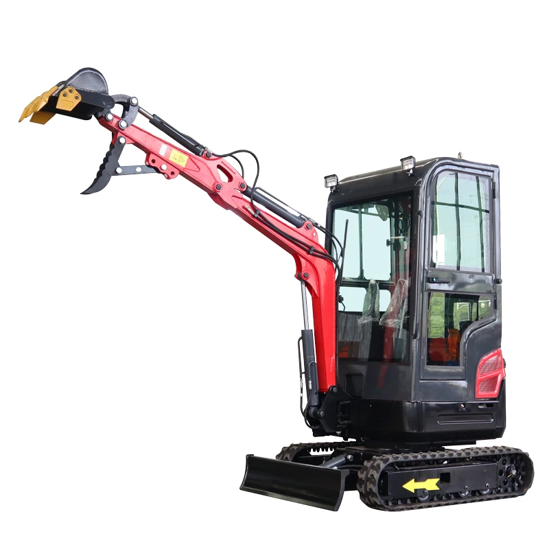 حفارة مدمجة 1.5T مع كابينة ومرفقات، حفار متعدد الأغراض لرفع الخنادق، للاستخدام الاحترافي |   قابل للتخصيص