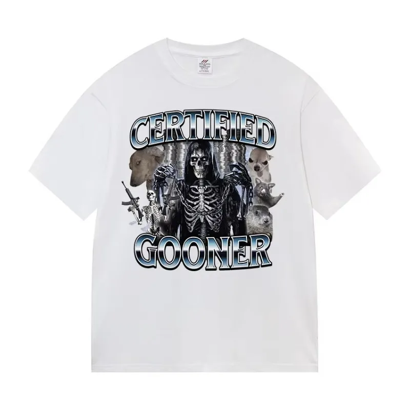 Funny Certified Gooner Screaming Possum Meme T Shirts Women Vintage Fashion Short Sleeve T-shirt O Neck Urban Style  T-Shirt