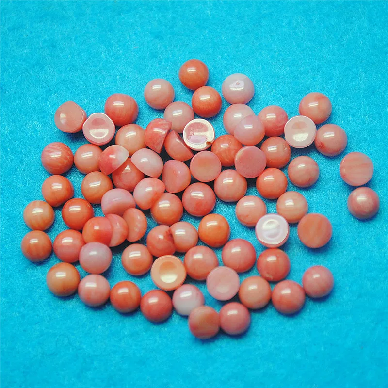 20PCS SiZe 4MM Nature Pink Coral Cabochons Round Shape No HOLE Loose Beads Cabs DIY Jewelry Findings BEST CHOICE FOR YOUR