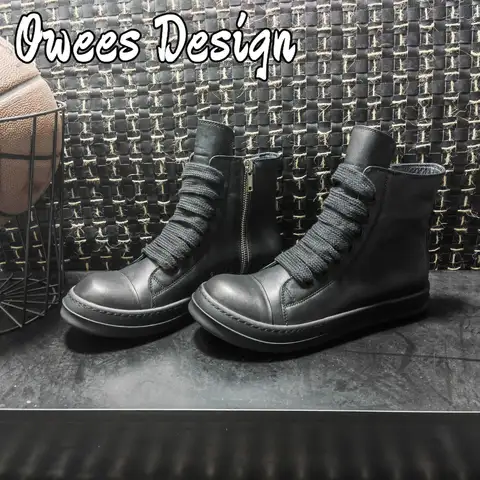 남성용 천연 가죽 신발, 낮은 두께 신발 끈, 트레이너 스케이트보드 댄스 스니커즈, 하이 빈티지 오리지널 럭셔리 스니커즈