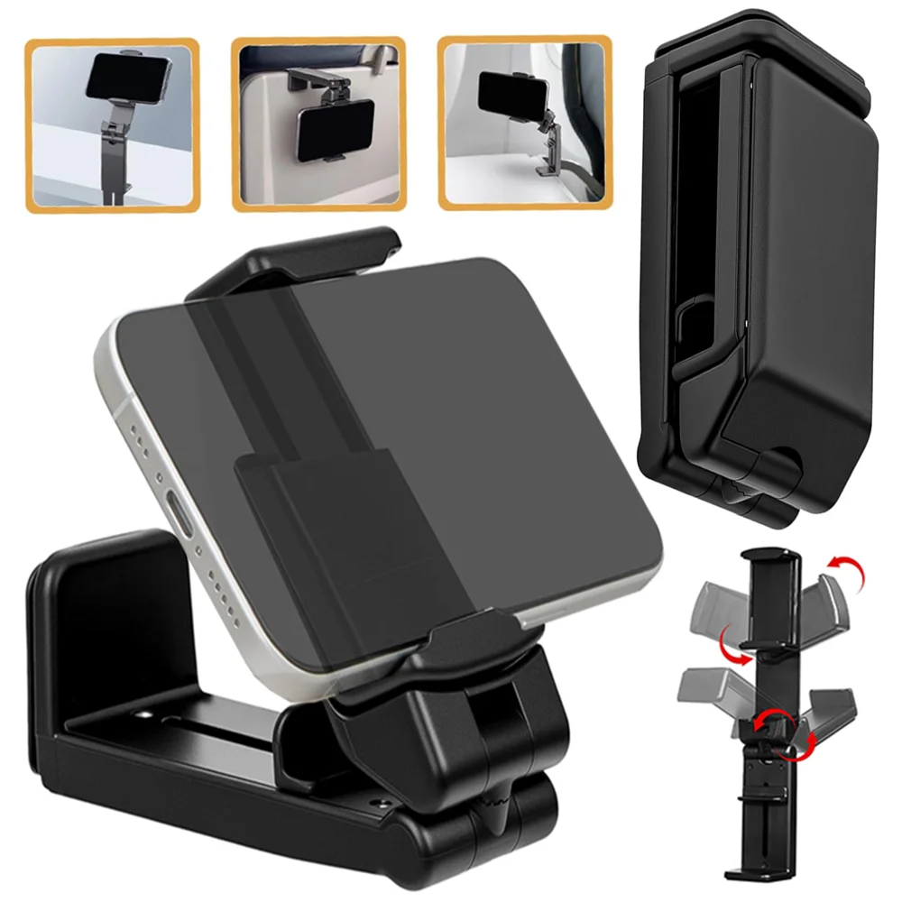 

Universal Airplane Phone Holder Portable Travel Mount Phone Holder for Desk Train Seat Holders Foldable Rotatable Selfie Support
