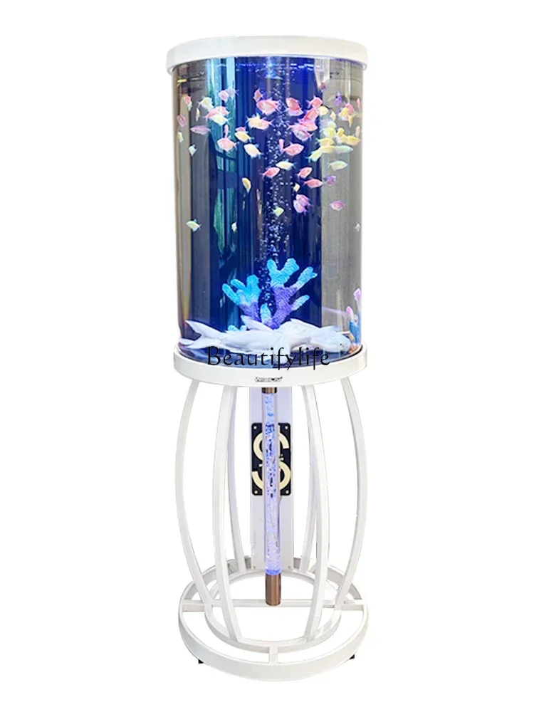 

FG10Cylinder fish tank ecological floor intelligent lazy acrylic aquarium free of water change
