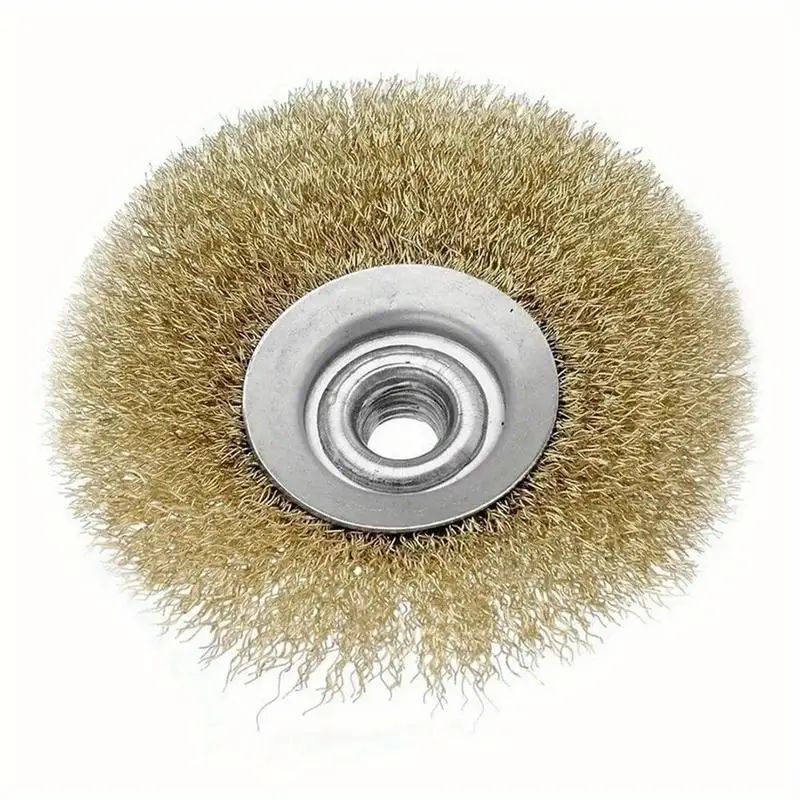 1Pc Wire Bevel Brush Rotary Steel Copper Plated M14 Thread Angle Grinder Rust Removal Cleaning Tool
