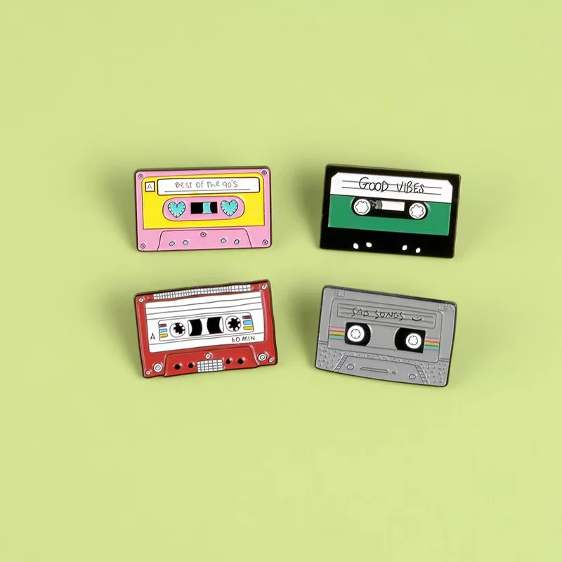 Cartoon Music Tape Enamel Pins Custom 