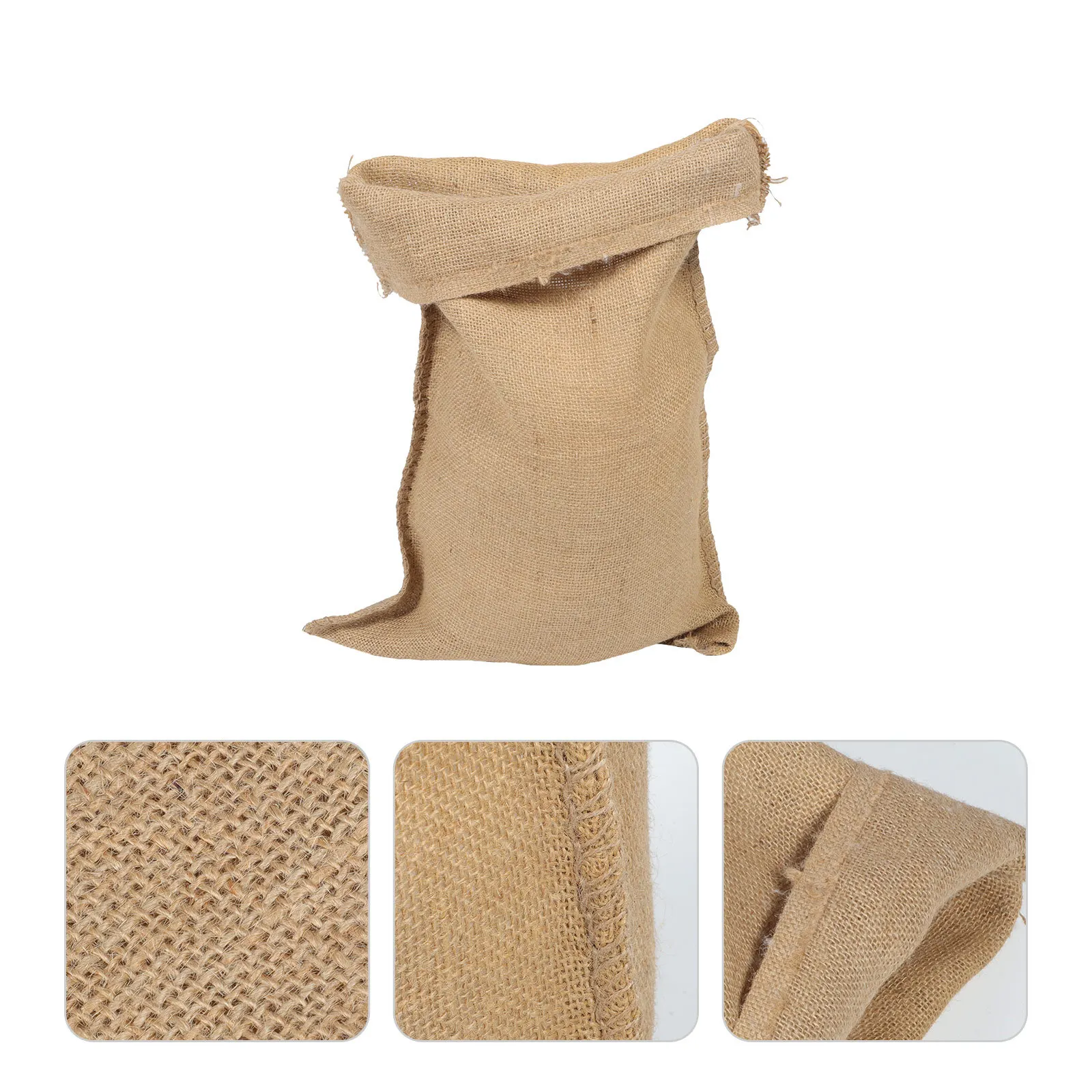 3Pcs Reusable Jute Bag Thicken Sacks for Potatoes Vegetables Sand Storage Ecofriendly Rustic Texture Home Outdoor