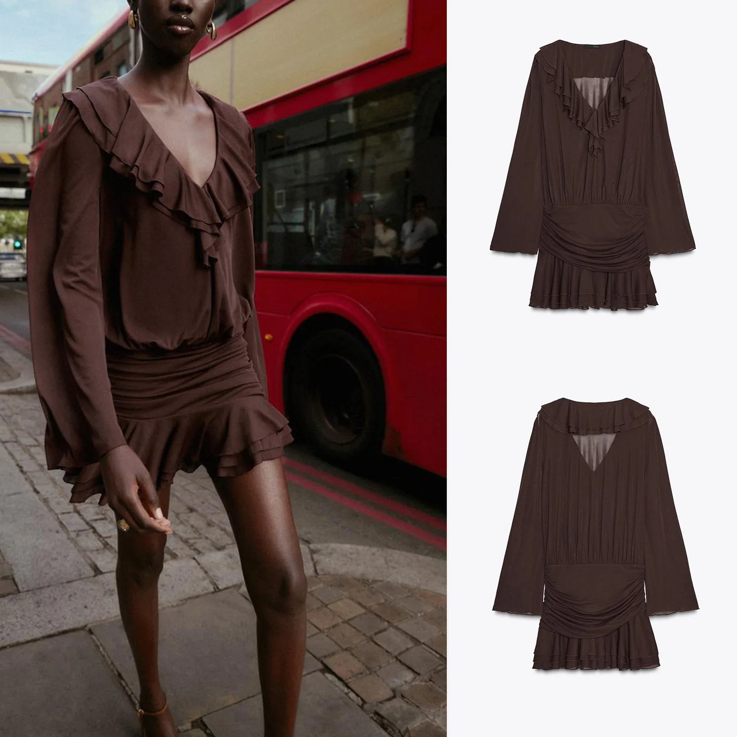 Outono novo sle feminino v-ne tea break dr longo sve em camadas decoração dr casual francês sle poliéster