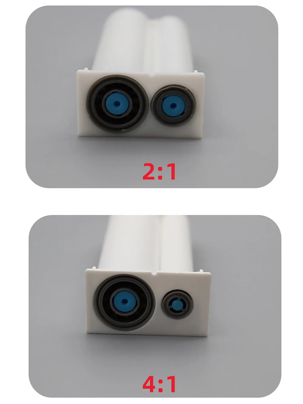 AB Dual -Group Colloid Mixed Tube 1: 1/2: 1/4:1/10: 1 Dual Liquid Plastic Cylinder