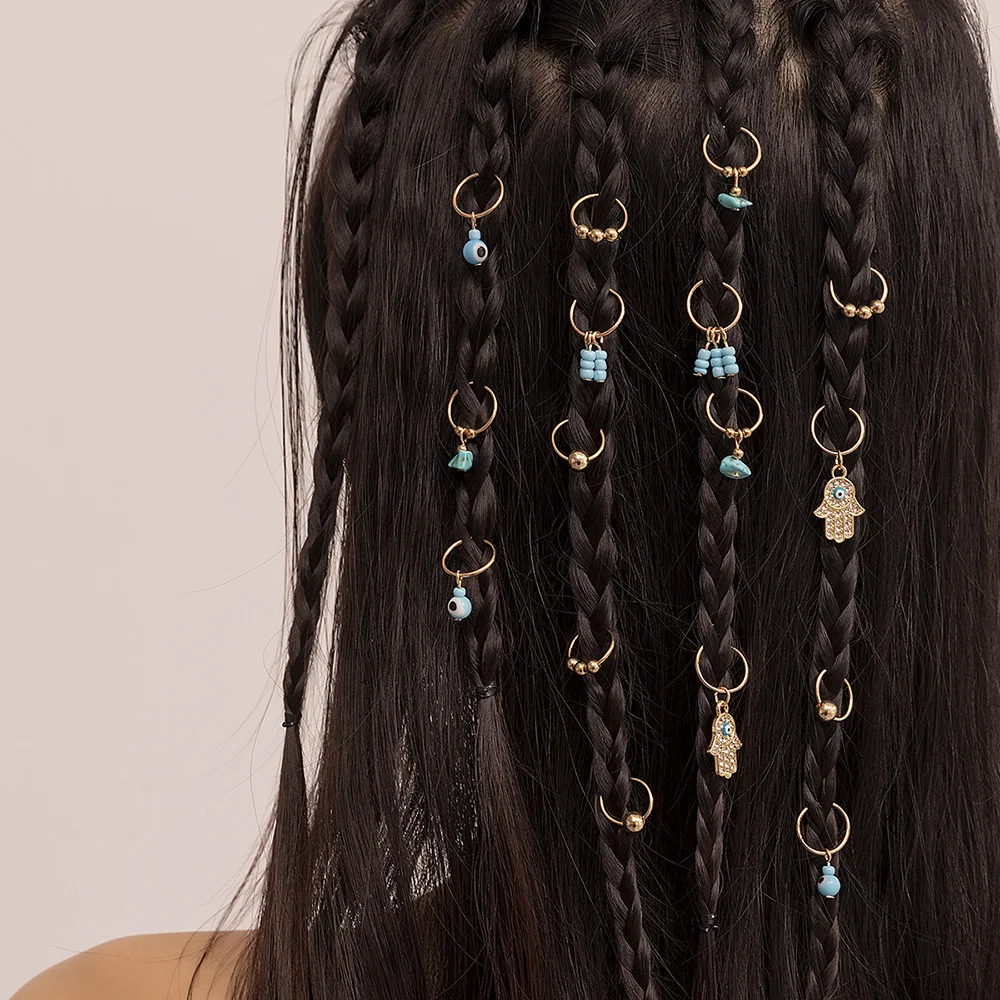 

Hot Sale Punk Style Metal Dreadlock Cuffs for Braids Street Photoshoot Trendy Hair Accessories Girls Gift