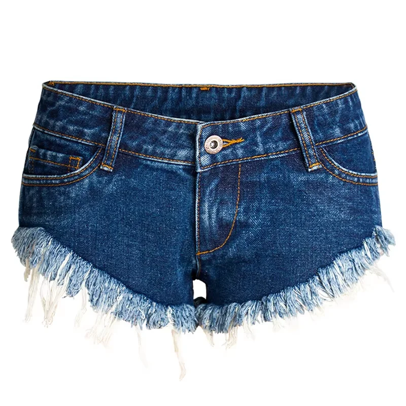 Women Denim Shorts Tassel Mini Jeans Sexy Short Trousers Wide Leg Low Waist Summer Female Booty Shorts Push Up Streatwear