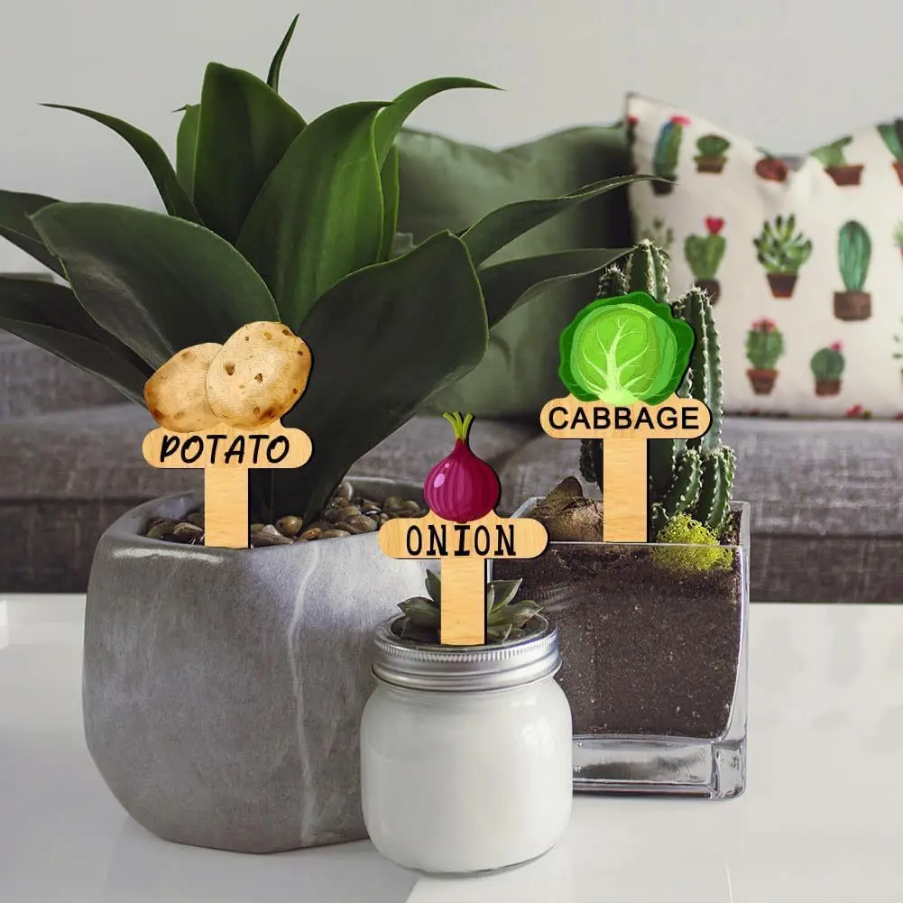 15 Plant Labels,Reusable with Permanent Marker, Plastic Waterproof Seed Name Tags, for Gardening, Potted Plants, and Lawn Care