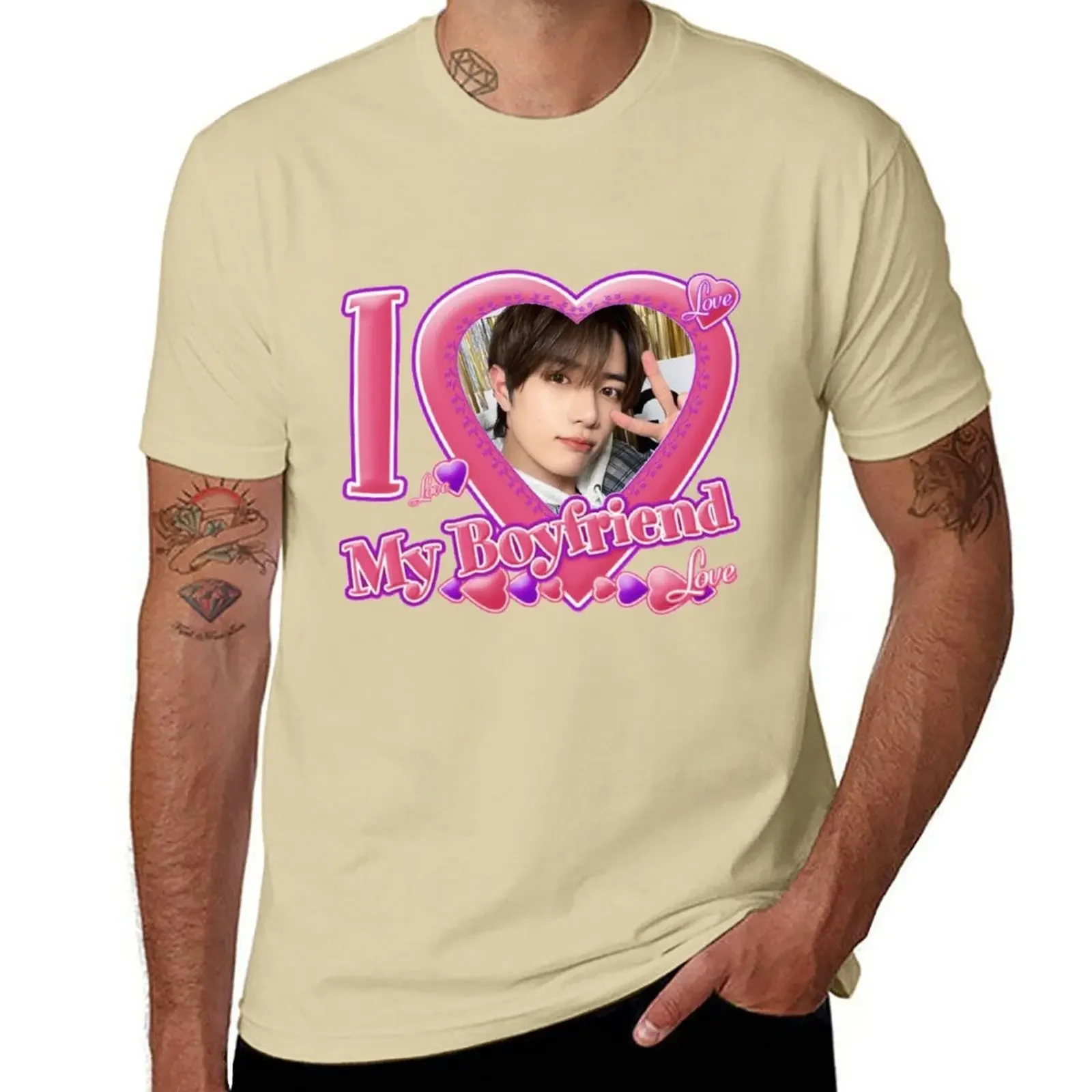 kawaii clothes tops graphics t shirt mens clothing New Beomgyu (TXT) I love my boyfriend T-Shirt men clothing harajuku