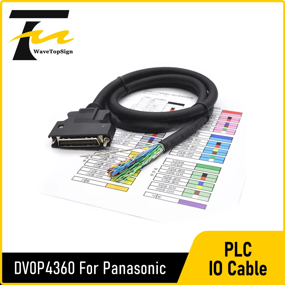WaveTopSign Servo Driver X4 PLC Control Cable I/O Control Cable DV0P4360 50Pin SCSI50 for Panasonic A6 A4 A5 Series