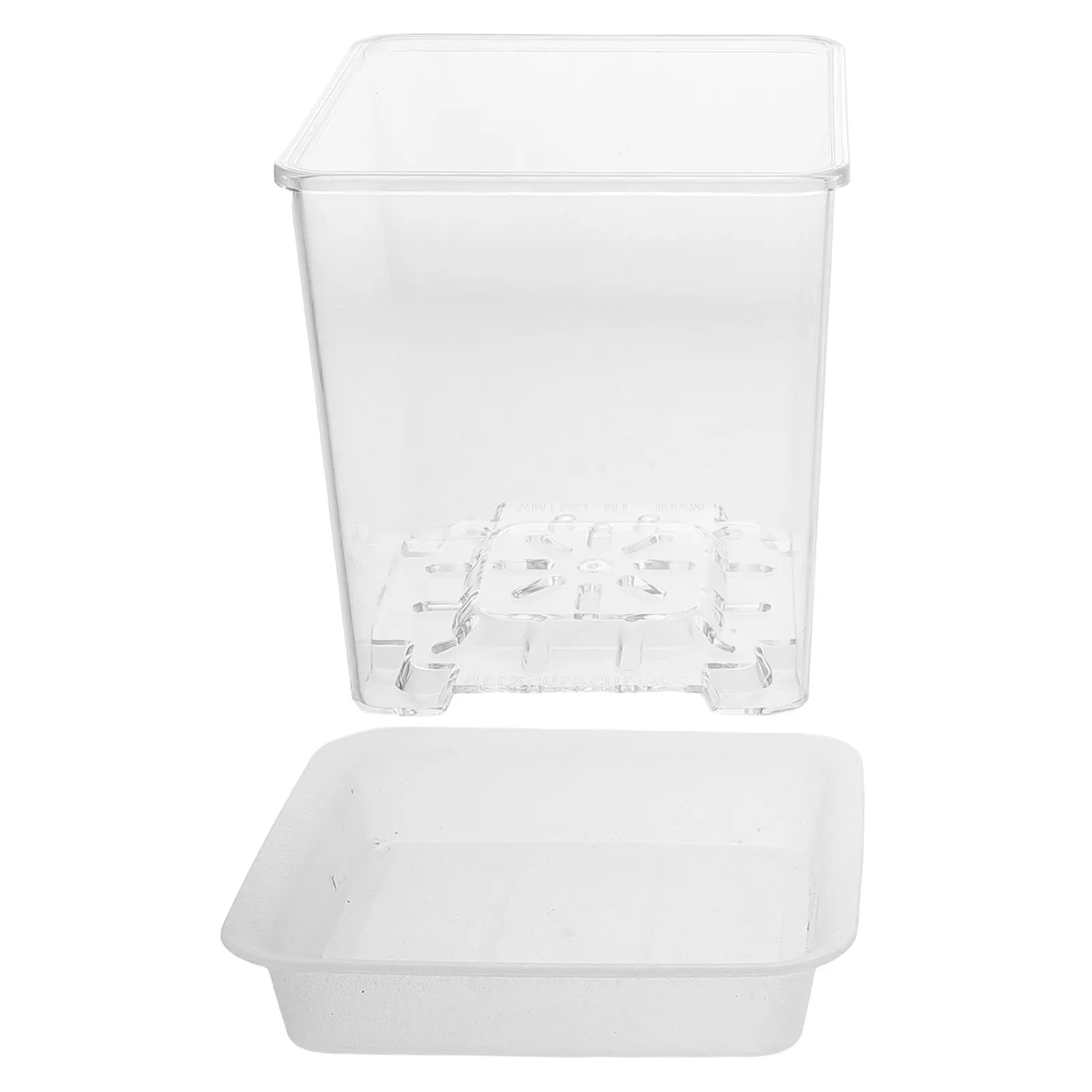 1Set Transparent Plastic Nursery Pot Clear Planter Flower Seedling Pot Drainage Holes Saucer Included Indoor Gardening Plant