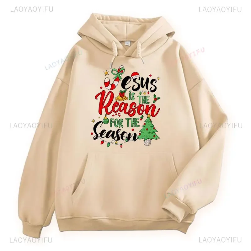 Y2K Hoodie Women Christmas Jesus Loose Streetwear 