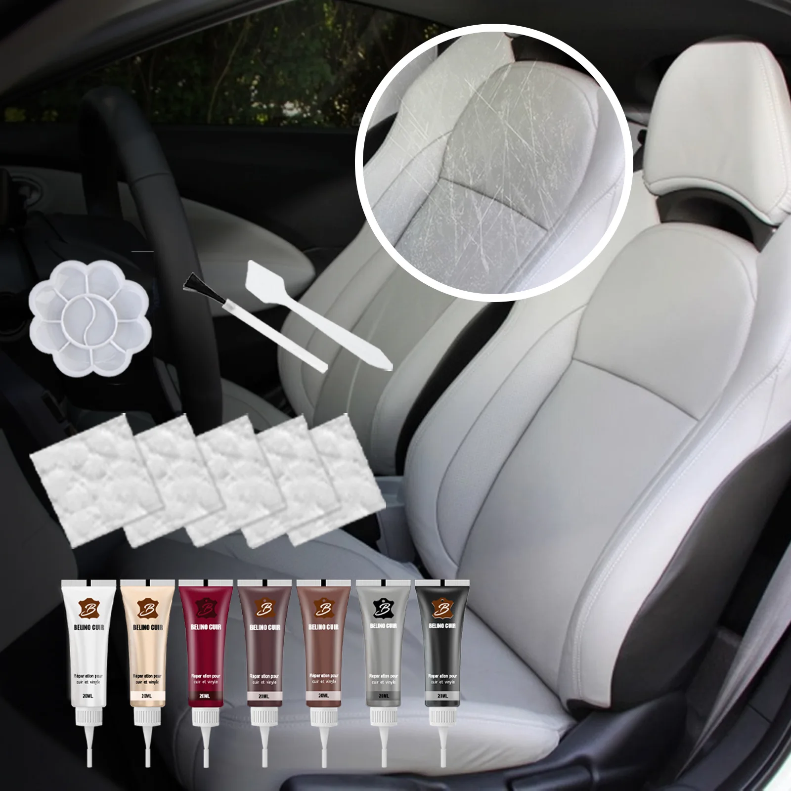 Professional Leather Recoloring Balm Kit - Repairs Scratches & Cracks, Ideal for Restoring Leather Jackets, Auto Seats & Sofas