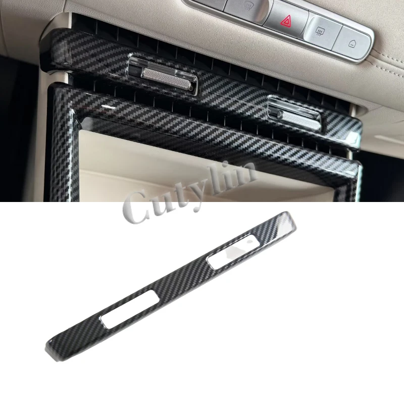 LHD ل MG 4 MG4 EV 2026 2027 ألياف الكربون الداخلية مركز التحكم نافذة التبديل والعتاد التحول لوحة منفذ الهواء غطاء أزرار الكسوة #4