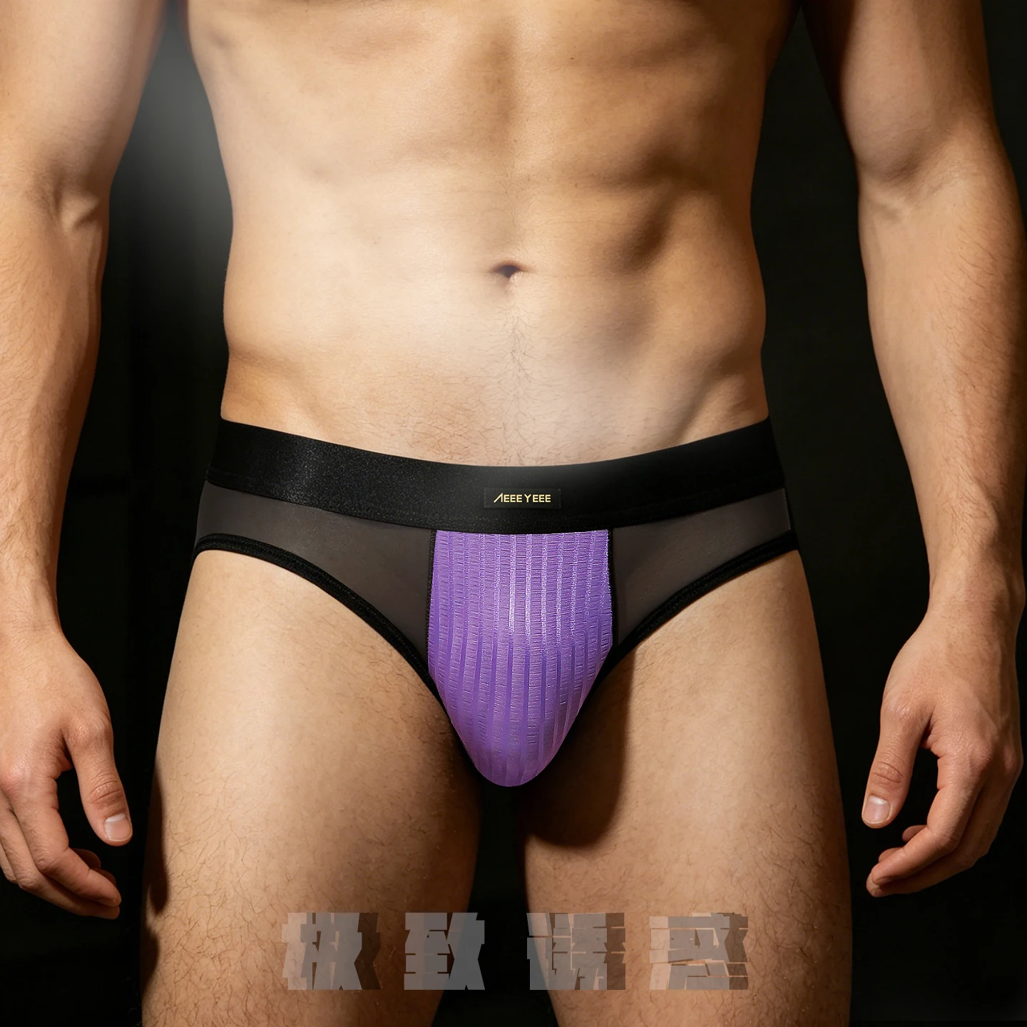 

Men's Underwear Ultra-thin Mesh Patchwork Low-Waist Sexy Tight Triangle Briefs Underpanties
