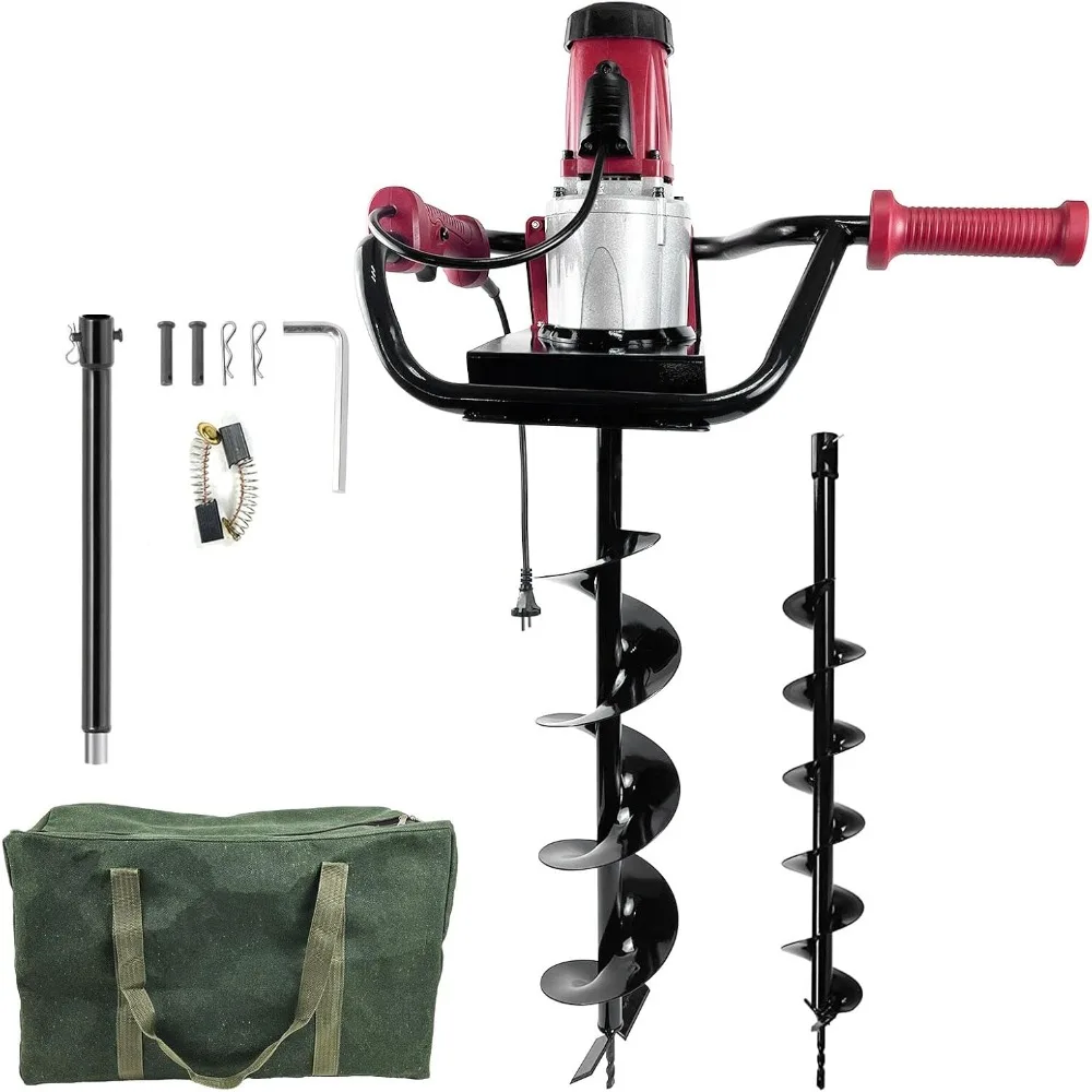 

6 Inch 4 Inch Electric Post Hole Digger Earth Auger Drill Bit with Carry Bag for Digging Planting