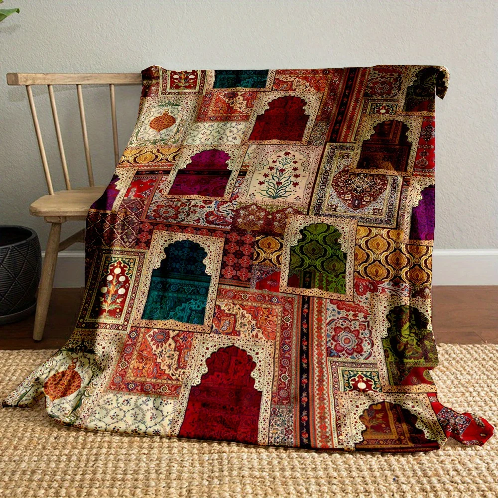 Bohemian Pattern Throw Blanket Eclectic Boho Quick-Dry Beach & Home Blanket – Elegant Living Room Accent