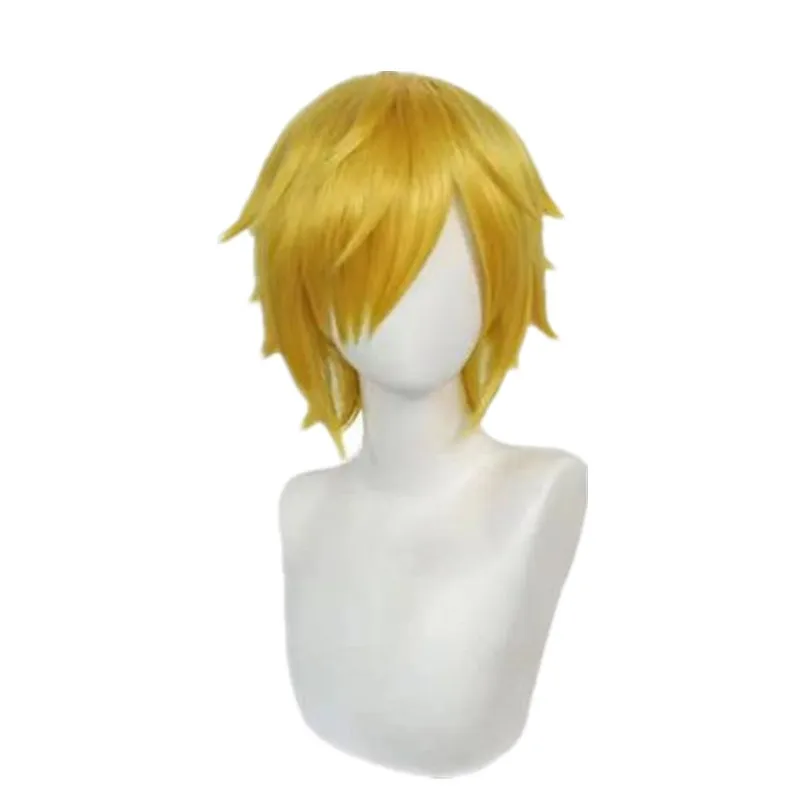 2 Jaar Sanji Cosplay Anime Vinsmoke Na Kostuum Mannen Halloween Kerst Geel Pak Kostuum Pruik Tie Aangepaste Maat