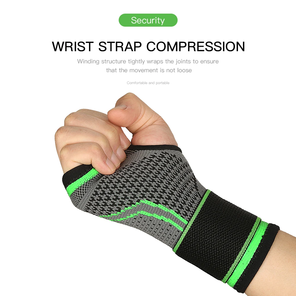 1Pcs Knitting Wrist Support Elastic Adjustable Bandage Hand Sport Wristband Gym Support Hand Guard Wrap Carpal Tunnel