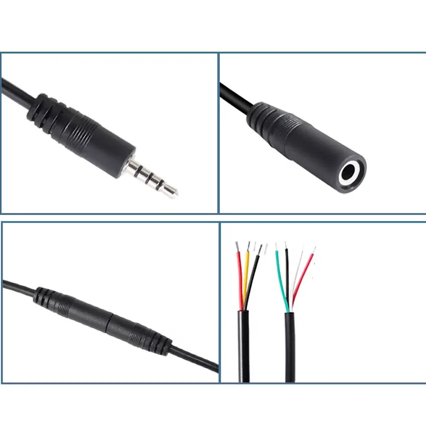 Cltgxdd 30/50/100cm 3.5MM 2/3/4 Core 2pole 3pole 4pole Mono Stereo  Male Female Audio Extension Cable Aux Connector Headset Line