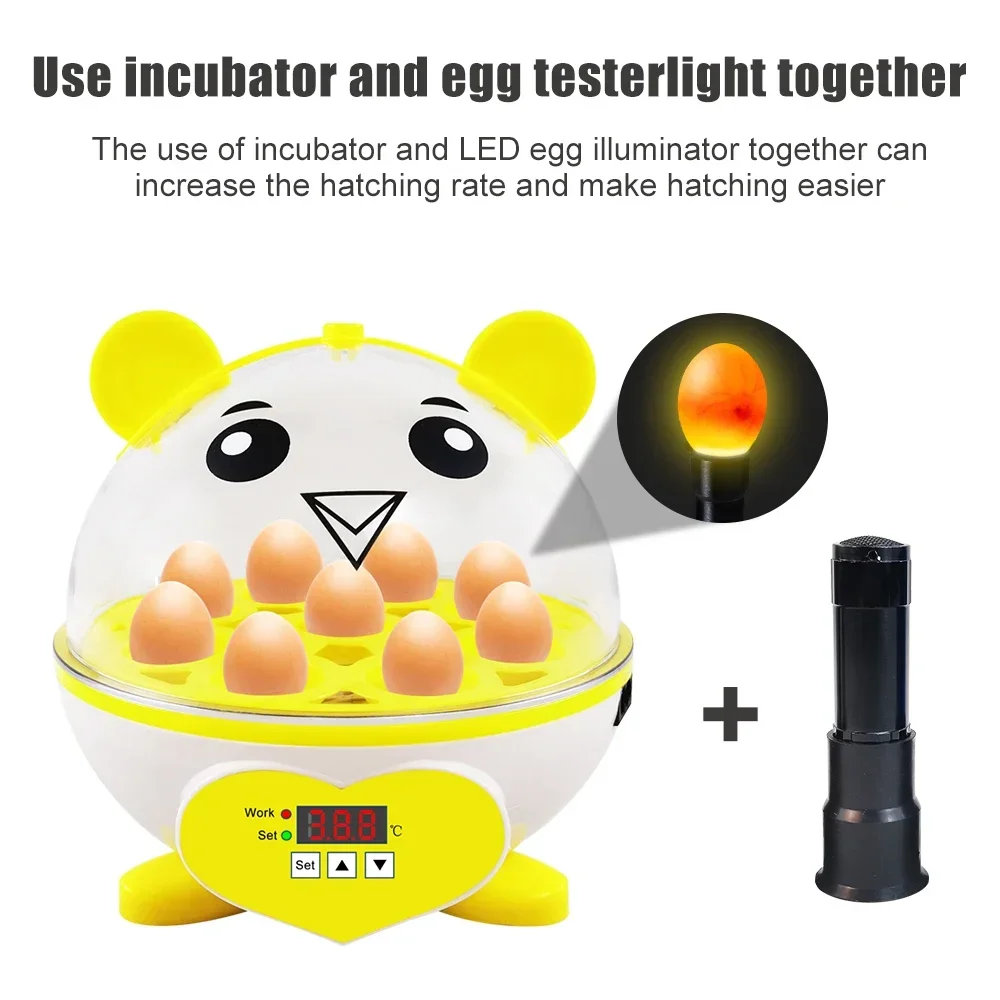 9 Eggs Incubator Automatic Farm Control Hatching Digital Mini Incubator for Quail Duck Bird Chicken Household Breeding Equipment