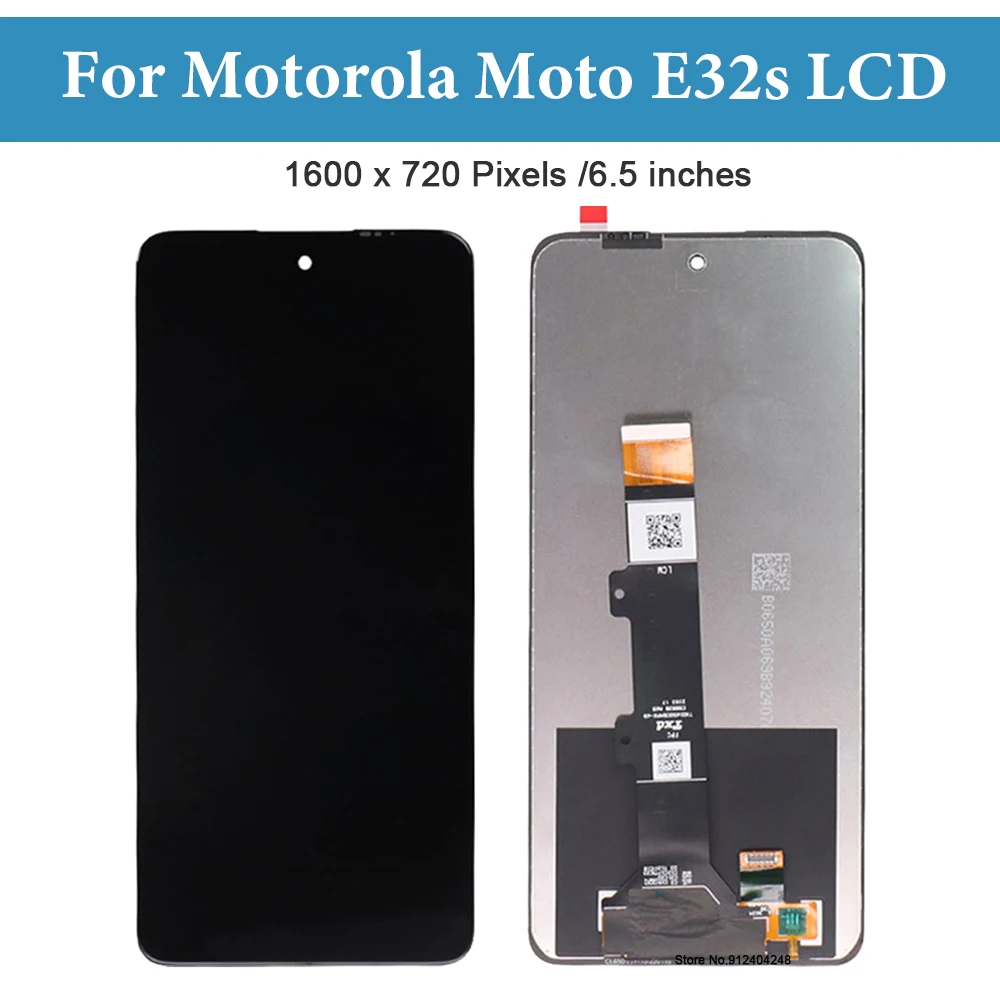 Original LCD For Motorola Moto E32s LCD Display Touch Screen Digiziter Assembly For Moto E32s LCD Screen With Frame Replacement