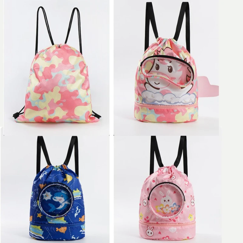Wet and Dry Dual-use Swimming Bag for Kids Boys Girls Cartoon Travel Waterproof Backpack Pool Beach Bag