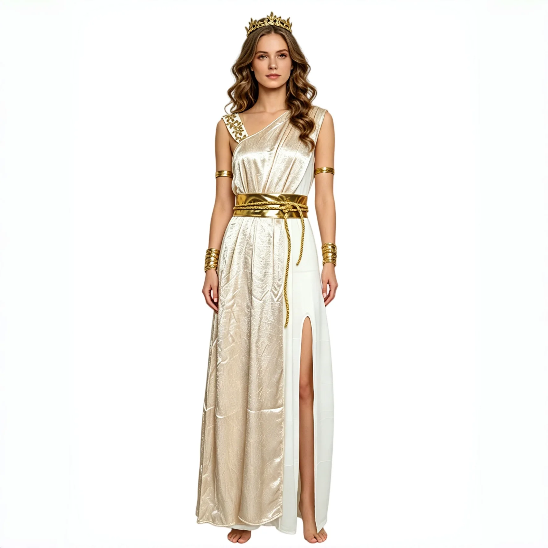 

Medieval Goddess Halloween Costume Dress Ancient Queen Athena Cosplay Gown Elegant Women's Traditional Chinese Ethnic Wear