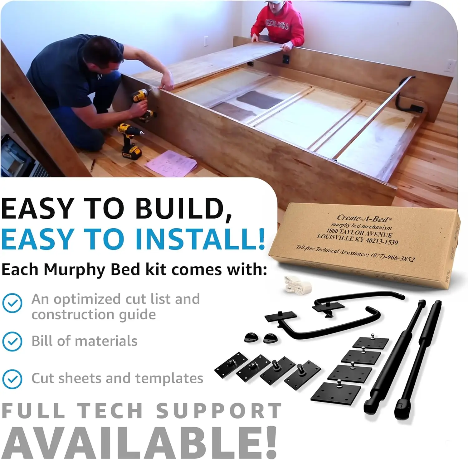 Kit letto Murphy premium, completamente orizzontale