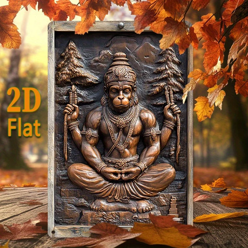 Meditating Arhat Theme Aluminum Sign, Metal Wall Art, Perfect for Home, Cafe, Office Decor, Festive Gift Home Decor, 2D Flat