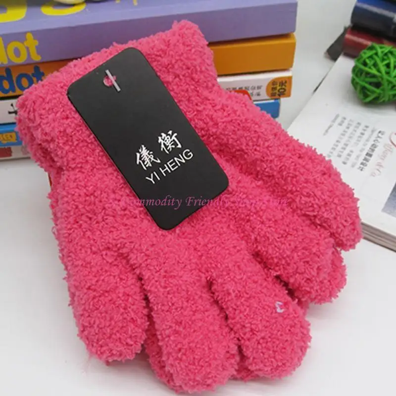 

85AE Boys Girls Winter Stretch Glove Full Finger Knitted Gloves for Toddler Multicolo