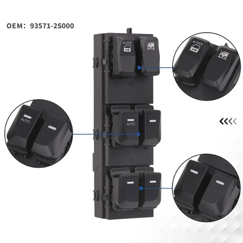 A85E-For IX35 Tucson 2010- 2015 Electric Power Window Lifter Control Switch 935762S000 93571-2S000 view 2