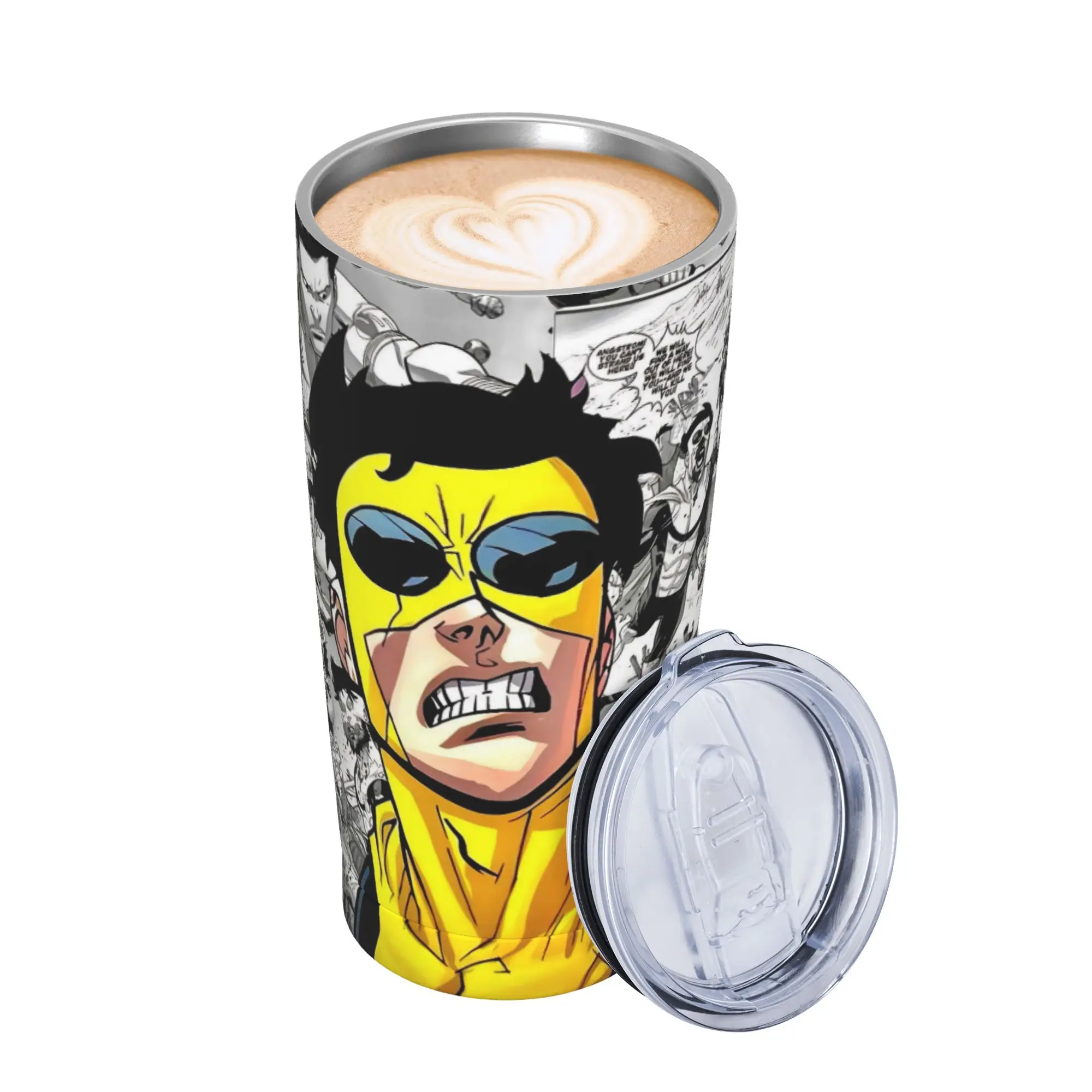 Invincibles Comic Insulated Tumbler with Straws Lid  Stainless Steel Coffee Mugs Office Home Car Bottle Cup 20oz