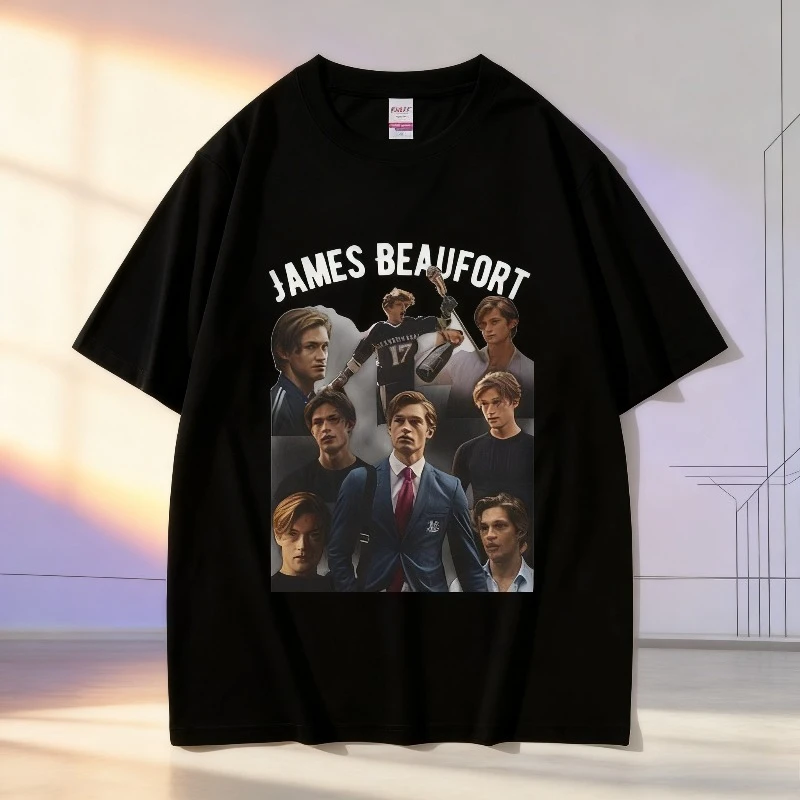 2025 Sommer Maxton Hall James Beaufort Grafikdruck Herrenmode Retro Kurzarm Unisex 100 % reine Baumwolle bedrucktes T-Shirt