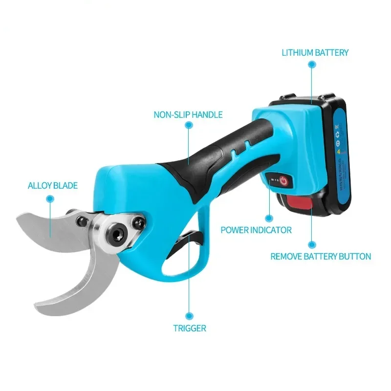 Cordless Power Pruners Portable Electric Pruning Scissors Fruit Tree Branch Pruning Shears Garden Secateurs Grafting Tools