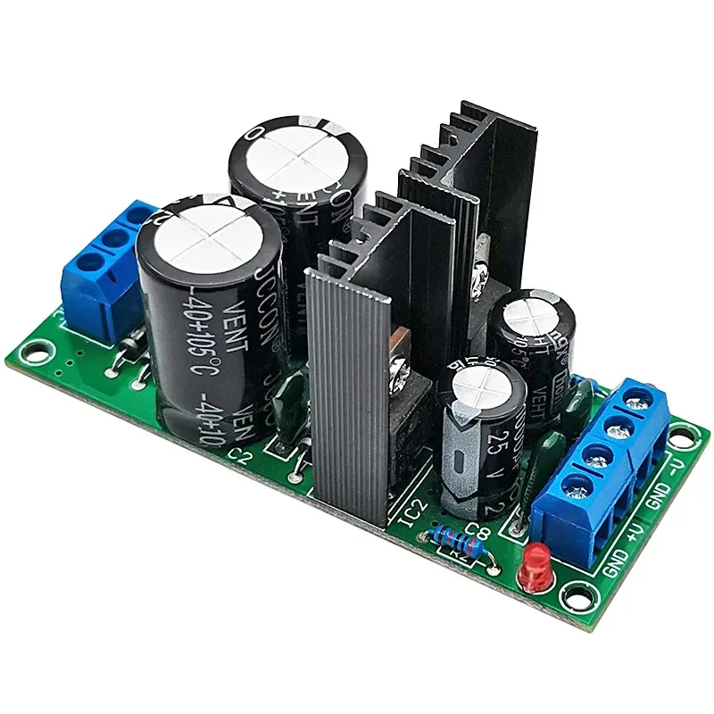 Dual-channel power amplifier audio rectifier filter power board LM7812/7912 three-terminal voltage regulator module