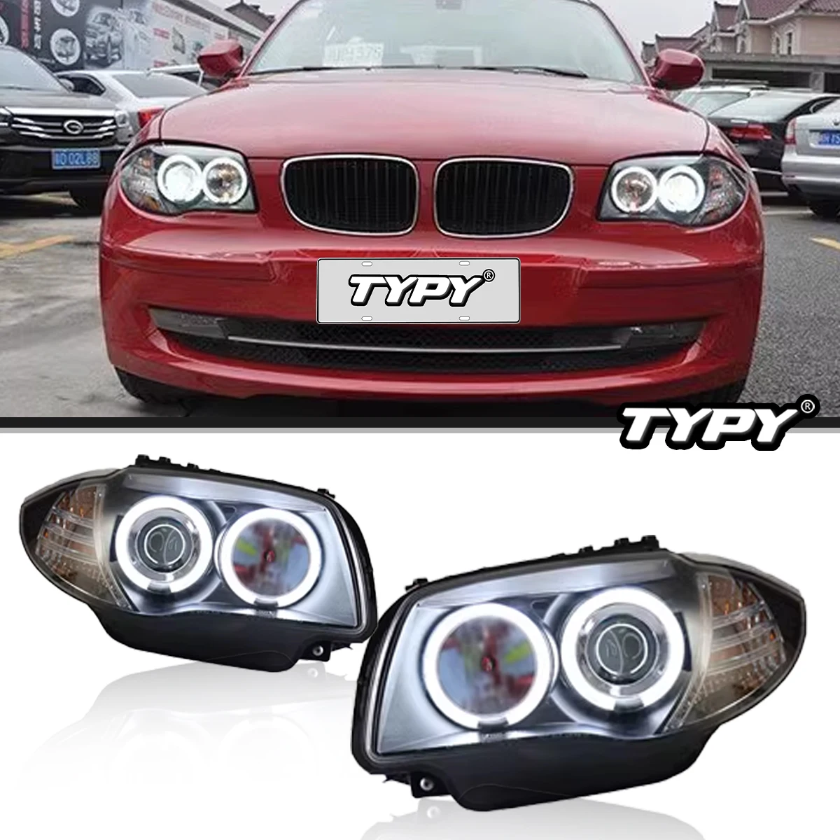 

TYPY New LED Headlight Upgrade Modified Full Head Lamp For BMW 1 Series E87 2004-2011 Turn Signals Daytime Running Lights