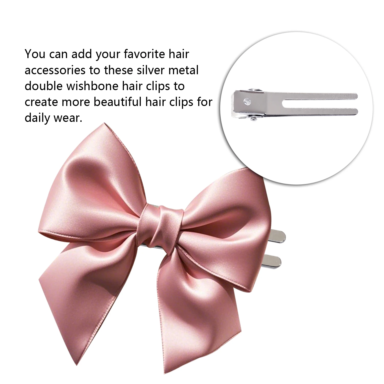 더블 프롱 컬 헤어 클립, 메이크업 머리핀, 구부리지 않는 클립, DIY 헤어 스타일링 액세서리, 10 개, 45mm