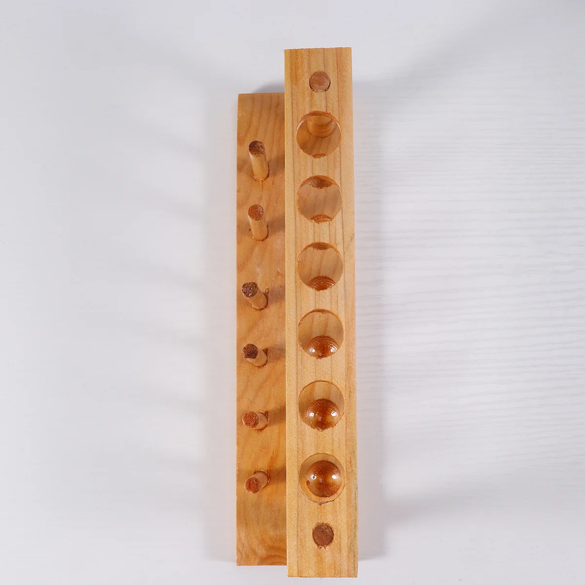 6- Slot Test Tube Rack, Wooden Test Tube Rack Holder, Test Tube Rack with 6 Drying, Test Tube Storage Organization Stand, Pipe