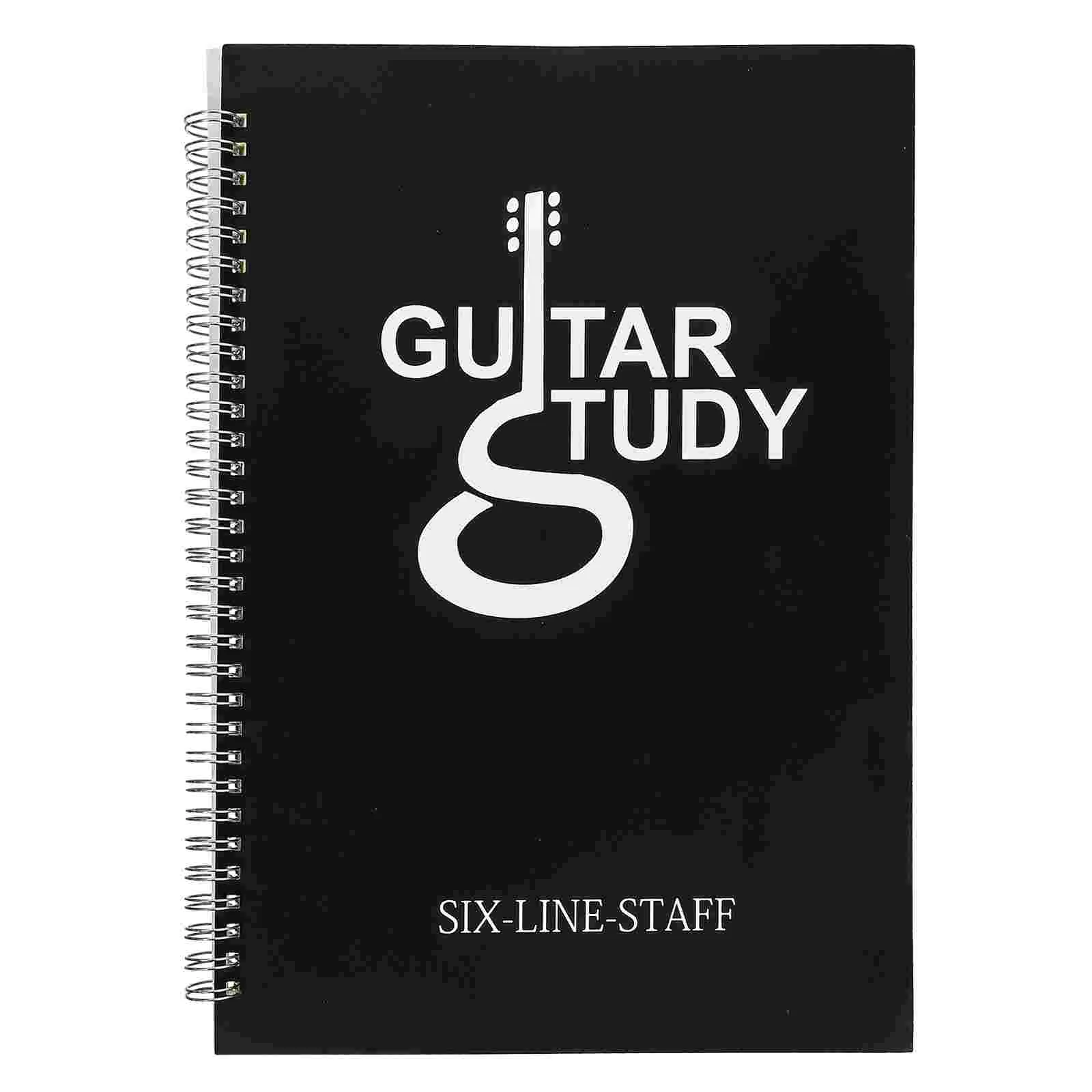 

Portable Coil Design A4 Six Notebook for Guitar Beginners 60 Sheets Wear Resistant PP Cover Sheet Music Book