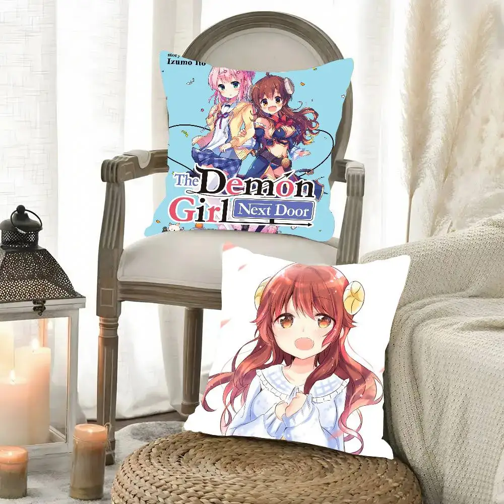 The D-Demon Girl Next Door Anime Pillow Case Fashion Square Pillowcase Bedroom Sofa Room Ins Decoration Leisure