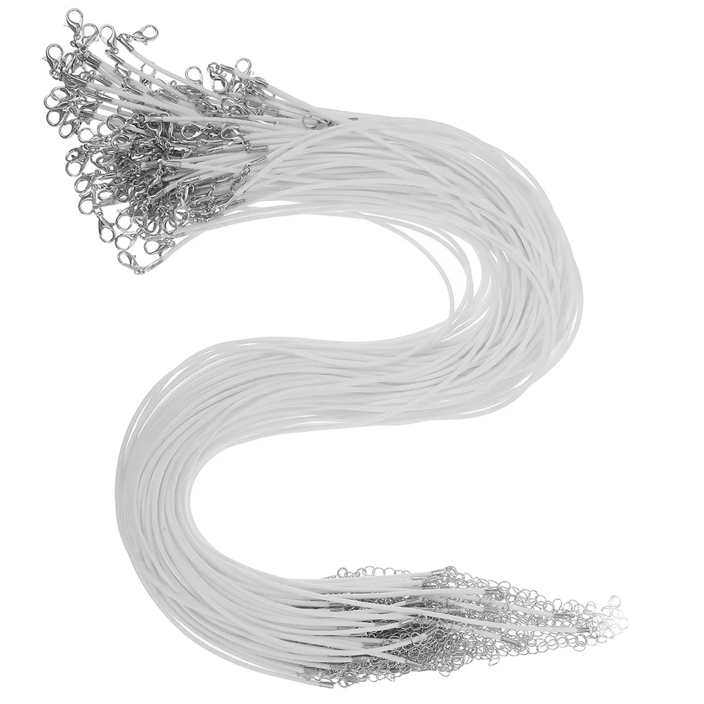 

50Pcs Waxed Cord Necklace Strap for DIY Jewelry Making Strong Rope with Clasp Pendant Holder Craft Material Waxed Cord Necklace