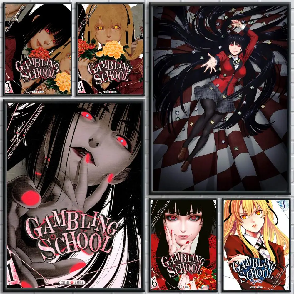Anime G_Gambling S_School Poster Perfect Sticker Self Adhesive Art Designed for Home Dining Office Spaces